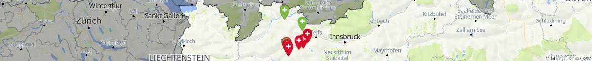 Map view for Pharmacies emergency services nearby Bichlbach (Reutte, Tirol)